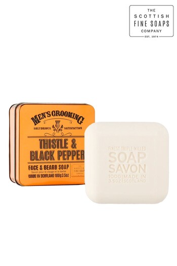 Scottish Fine Soaps Thistle & Black Pepper Face & Beard Soap (L24095) | £7