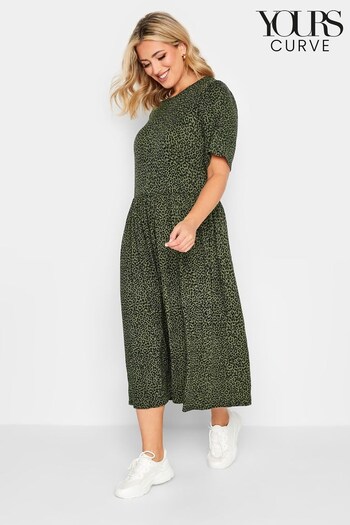 Yours Curve Green Smock Dress (L24414) | £38