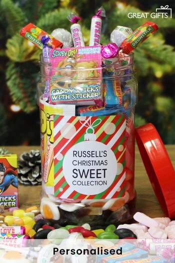 Personalised Christmas Sweet Jar By Great Gifts (L26096) | £18