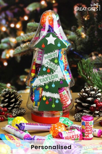 Personalised Christmas Tree Sweet Jar by Great Gifts (L26101) | £13