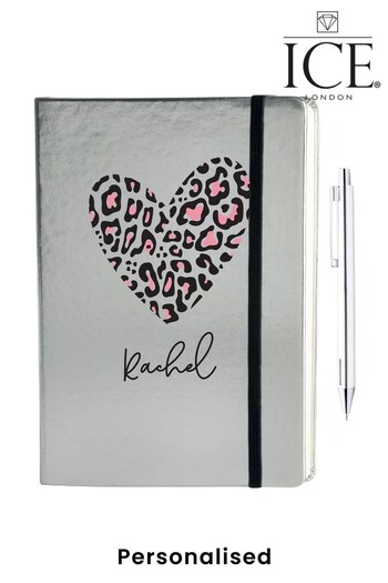 Personalised Metallic Heart Notebook by Ice London (L29128) | £14