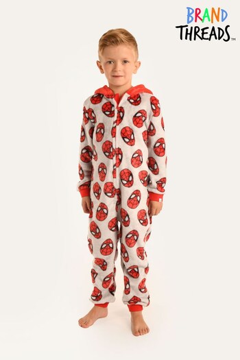 Brand Threads Red Marvel Spiderman Boys Fleece All in One (L29908) | £23