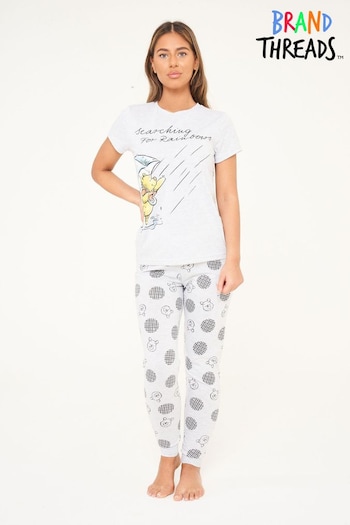 Brand Threads Grey Disney Winnie The Pooh Ladies Pyjama (L29972) | £25