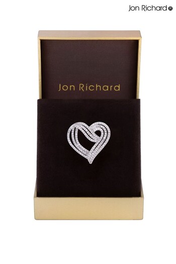 Jon Richard Silver Cubic Zirconia Brooch – Gift Boxed (L34274) | £26