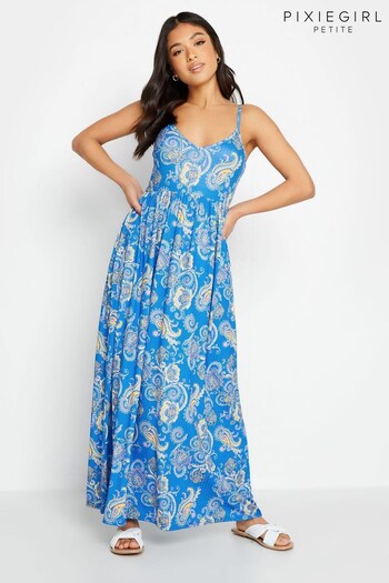 PixieGirl Petite Blue Maxi Dress (L37216) | £33