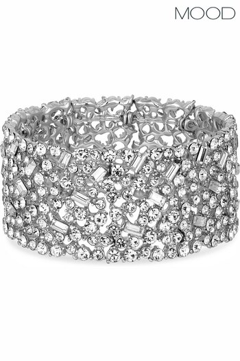 Mood Silver Silver Crystal Multi Stone Stretch Bracelet (L37261) | £16