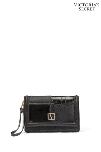 Victoria's Secret Noir Black Patchwork The Victoria Tech Wristlet Bag (L39194) | £35