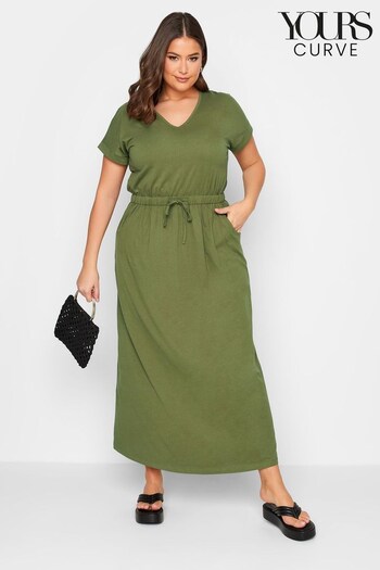 Yours Curve Green Maxi Short Sleeve T-Shirt Dress (L40440) | £26