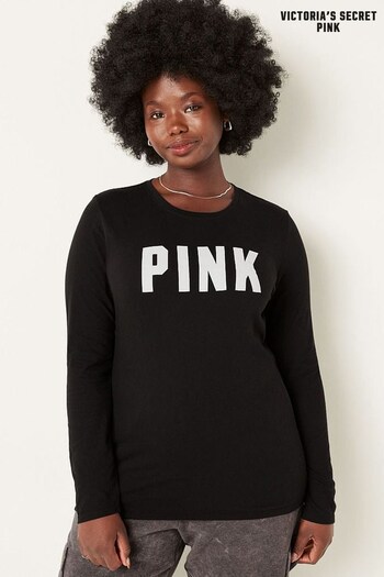 Victoria's Secret PINK Pure Black Everyday Long Sleeve Crew Tee (L40513) | £30