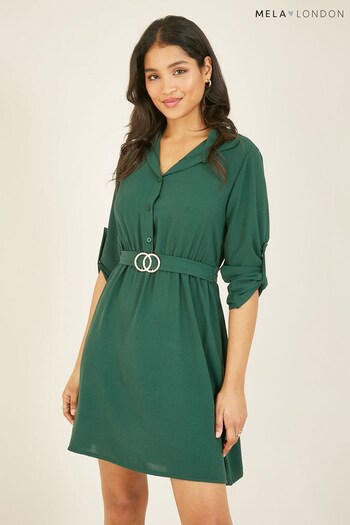 Mela Green Belted Fiona Shirt Dress (L42190) | £40