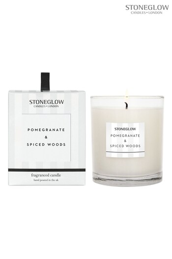 Stoneglow Clear Modern Classics Pomegranate and Spiced Woods Tumbler Scented Candle (L42776) | £22