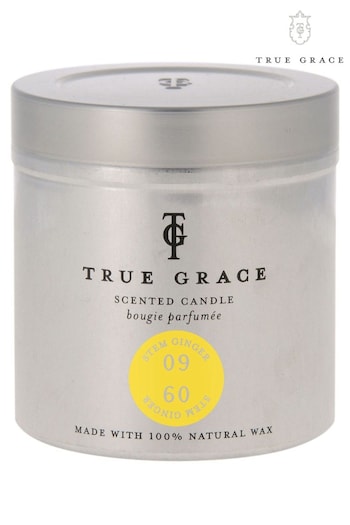 True Grace Clear Tin Scented Candle Stem Ginger (L43547) | £22