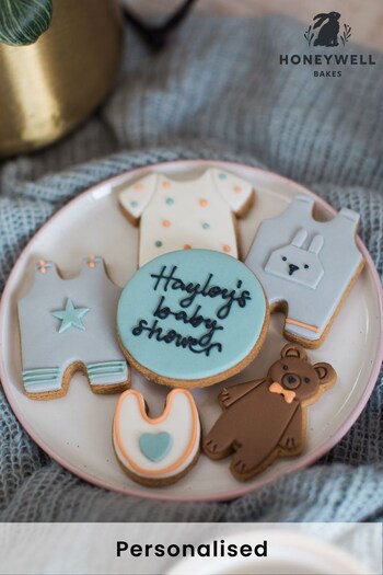 Personalised New Baby Biscuit Gift by Honeywell Bakes (L46853) | £26