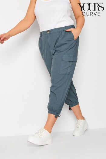 Yours Curve Grey Cargo Cropped Trouser (L49197) | £27