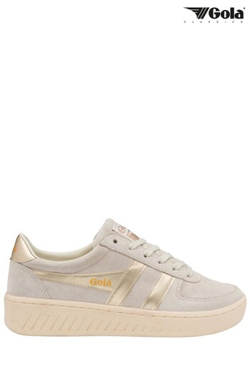 Gola White Grandslam Pearl Suede Lace-Up Trainers (L54963) | £85