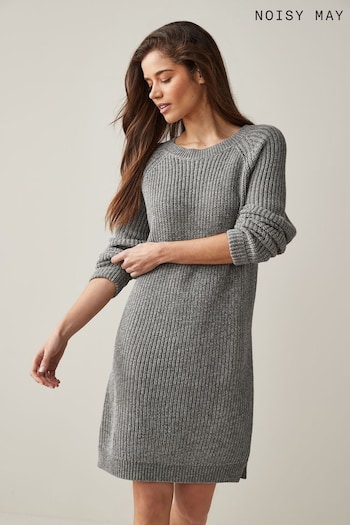 NOISY MAY Grey Long Sleeve Jumper Dress (L60653) | £35