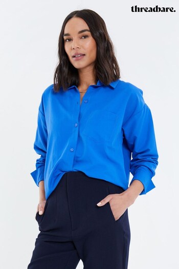 Threadbare Blue Oversized Shirt (L64969) | £26