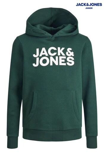 JACK & JONES JUNIOR Green Long Sleeve Printed Hoodie (L66135) | £28
