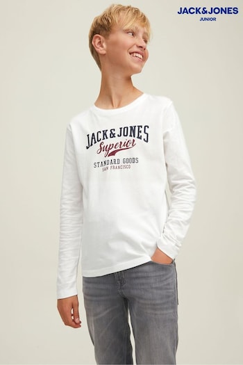 JACK & JONES JUNIOR White Long Sleeve Sweatshirt (L66140) | £10