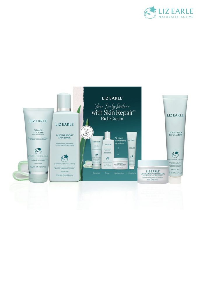 Liz Earle Your Daily Routine With Skin Repair Rich Cream Kit (worth £76) (L71484) | £55