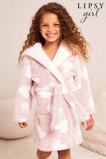 Lipsy Pink Cosy Fleece Dressing Gown (L86406) | £22 - £24