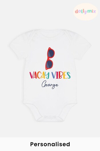 Personalised Vacay Vibes Baby Bodysuit by Dollymix (L87097) | £14
