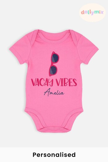 Personalised Vacay Vibes Baby Bodysuit by Dollymix (L87099) | £14