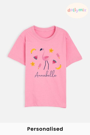 Personalised Flamingo T-Shirt by Dollymix (L87378) | £17