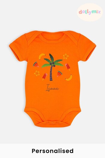 Personalised Palm Tree Baby Bodysuit by Dollymix (L87456) | £14