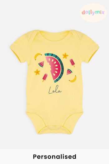 Personalised Water Melon Baby Bodysuit by Dollymix (L87457) | £14