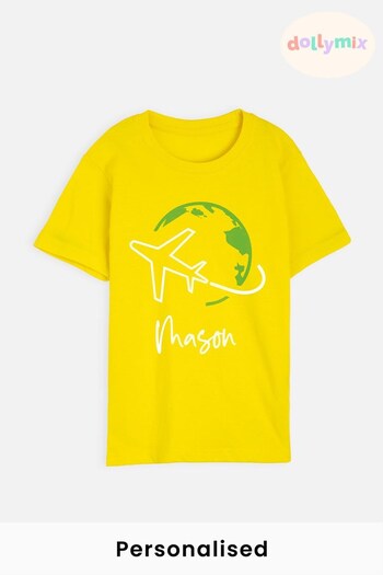 Personalised Aeroplane T-Shirt by Dollymix (L87719) | £17