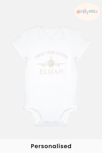 Personalised First Time Flyer Baby Bodysuit by Dollymix (L87901) | £14