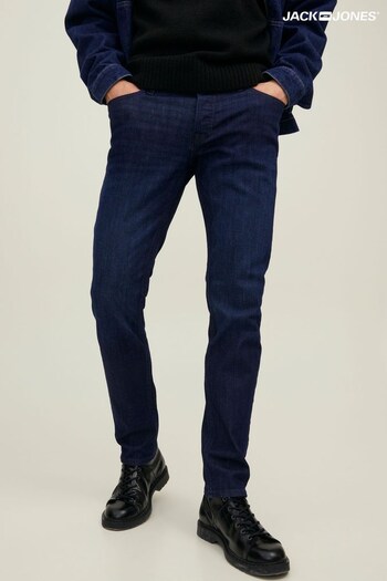 Jack & Jones Dark Blue Glen Slim Tapered Jeans (L92128) | £35