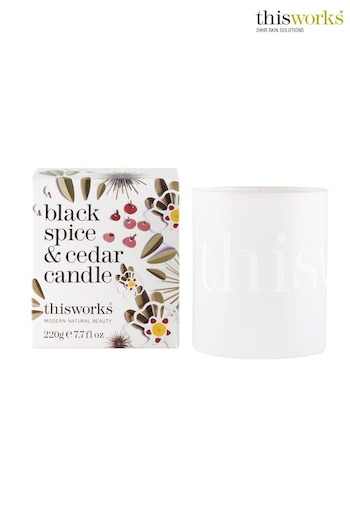 This Works Clear Black Spice & Cedar Scented Candle (L97374) | £26