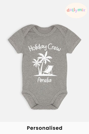 Personalised Holiday Crew Baby Bodysuit by Dollymix (L98045) | £14