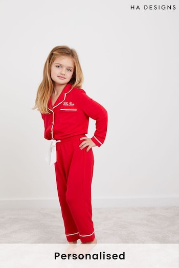 Personalised Mini Girls Long Sleeve Pyjama Set by HA Design (L98696) | £42