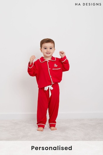 Personalised Mini Boys Long Sleeve Pyjama Set by HA Design (L98697) | £42