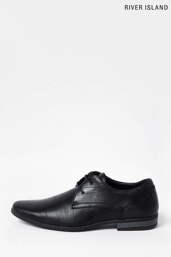 River Island Black Formal Point Derby Shoes (M00166) | £37