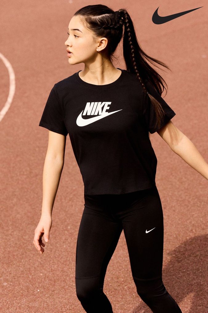 Nike Black Futura Cropped T-Shirt (M00198) | £20
