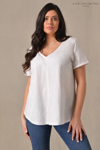 Live Unlimited Curve White Cotton Swing T-Shirt (M00482) | £35