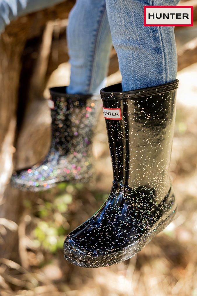 Boys black hunter wellies best sale