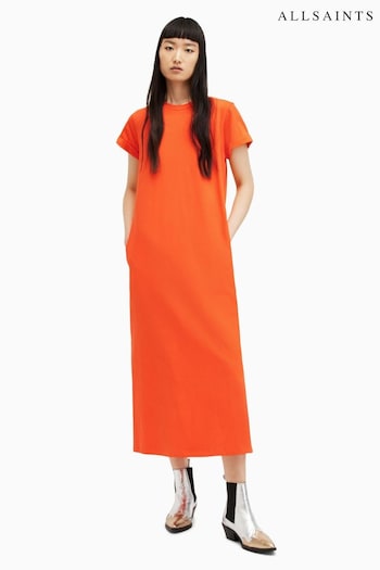 AllSaints Orange Anna Maxi Dress (M03080) | £99