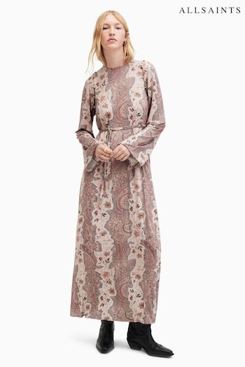 AllSaints Pink Susannah Cascade night Dress (M03081) | £199