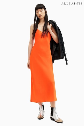 AllSaints Orange Bryony Dress (M03339) | £99
