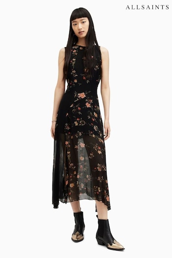AllSaints Jules Tanana Black Dress (M03613) | £199