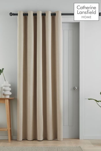 Catherine Lansfield Natural Wilson Thermal Fleece Lined Door Curtain (M03978) | £25 - £35