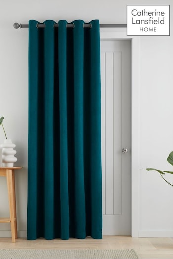 Catherine Lansfield Teal Blue Wilson Thermal Fleece Lined Door Curtain (M03988) | £25 - £35