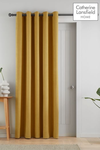Catherine Lansfield Yellow Wilson Thermal Fleece Lined Door Curtain (M04113) | £25 - £35