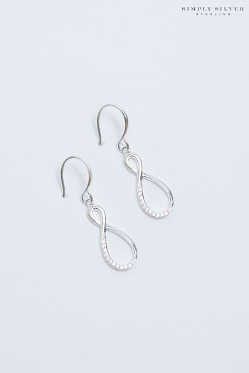 Simply Silver Silver Tone Polished And Cubic Zirconia Infinity Drop Earrings (M04606) | £30