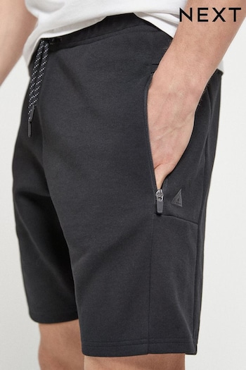 Black Jersey Kids Shorts With Zip Pockets (M04649) | £24